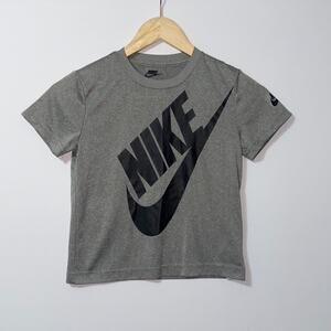 Nike Gray with black Logo shirt kids Size 7